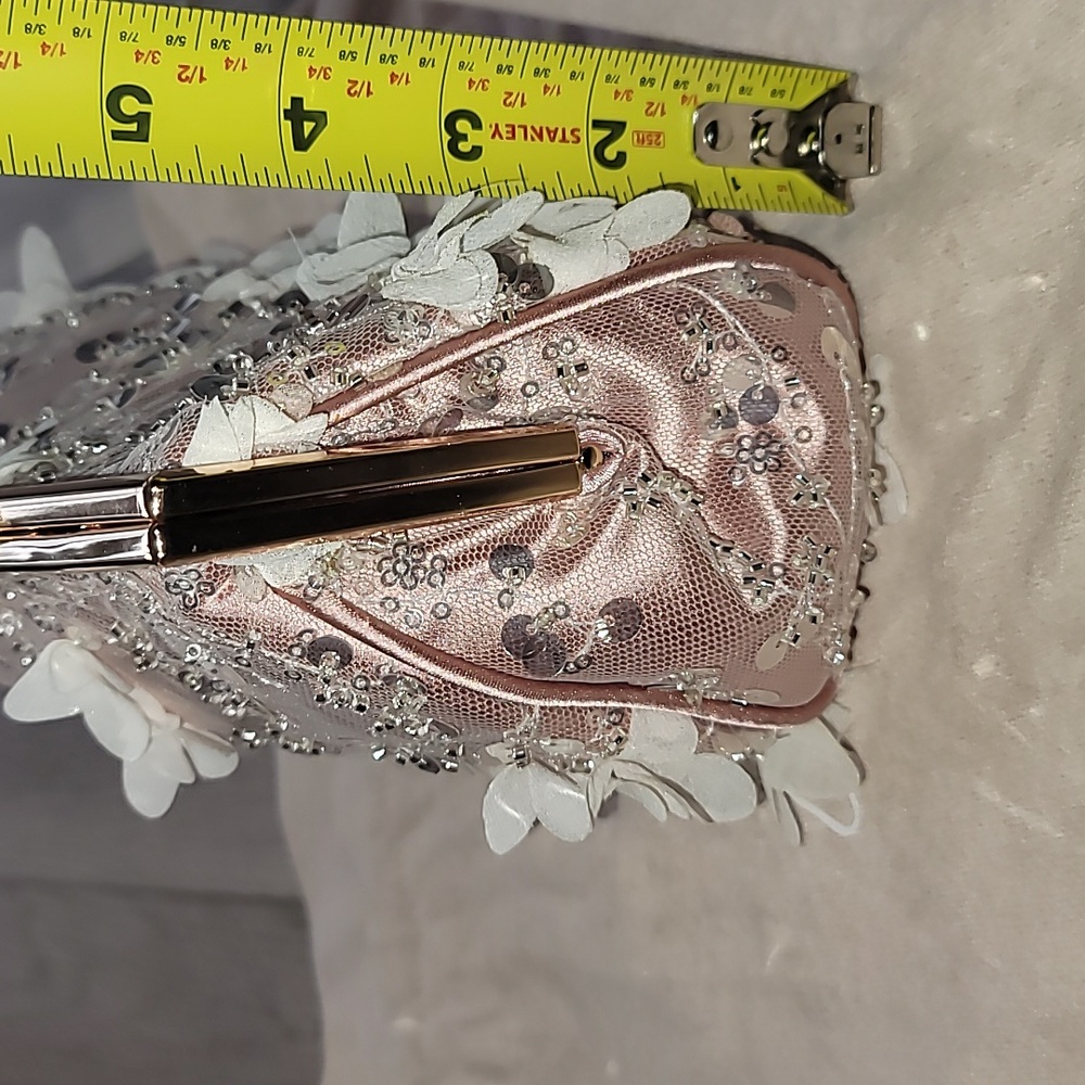 Badgley Mischka Pink Textured Clutch - Picture 8 of 8